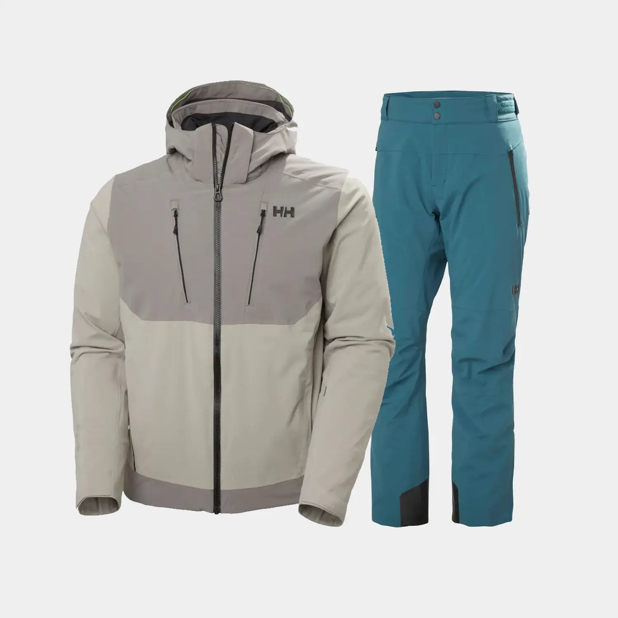Helly Hansen Men's Alpha 4.0 Skisæt Herre - Concrete / Dark Creek - 2XL