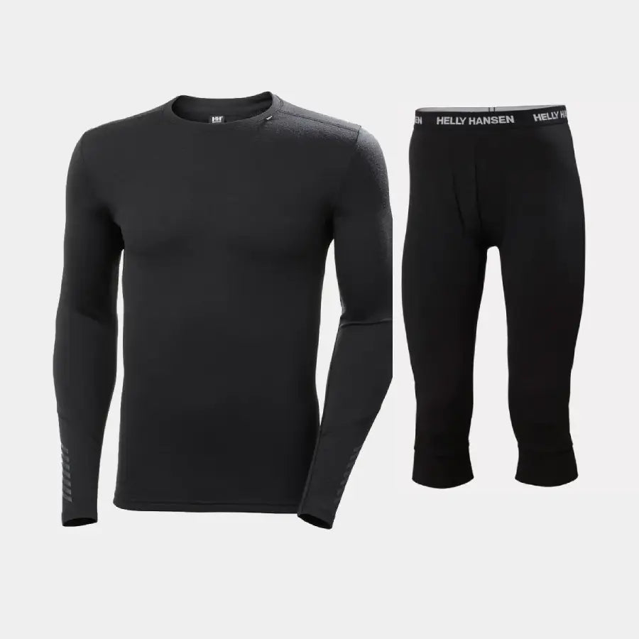 Helly Hansen Men's LIFA® Merino Midweight Crew & 3/4 Pants Skiundertøj Sæt Herre - Black - XXL