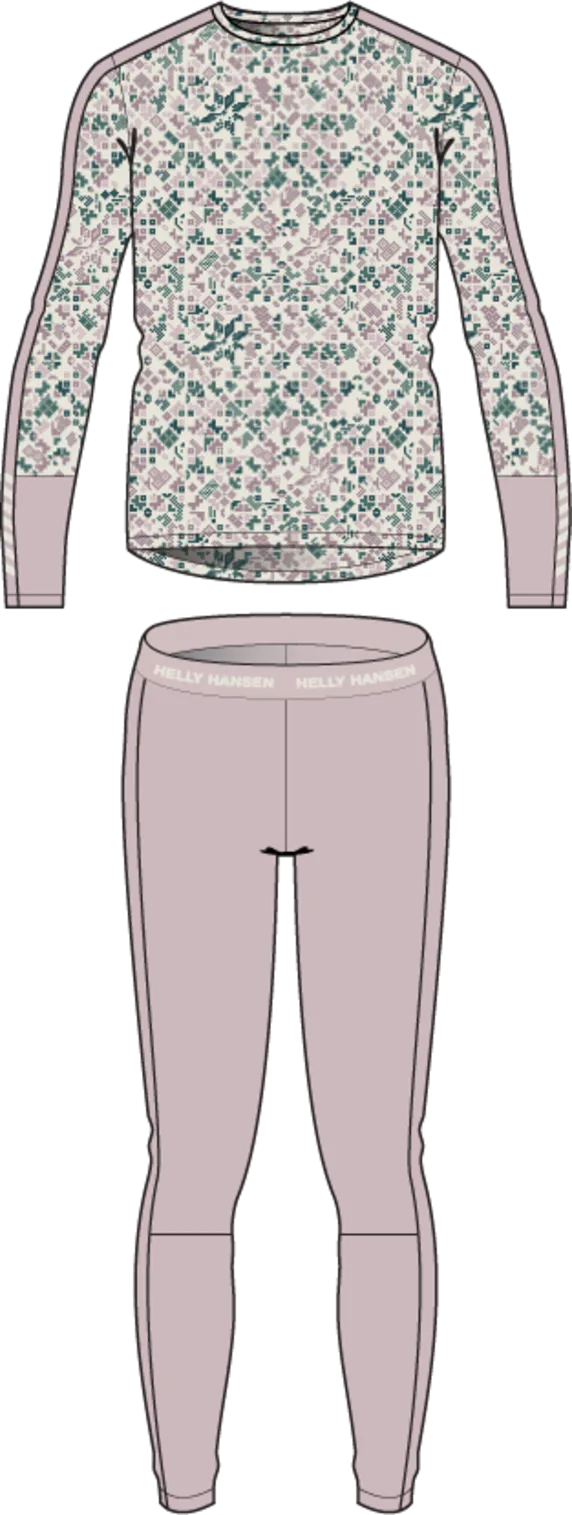 Helly Hansen Juniors' Graphic LIFA® Merino Base Layer Set Skiundertøj Børn - Pinkshake AOP