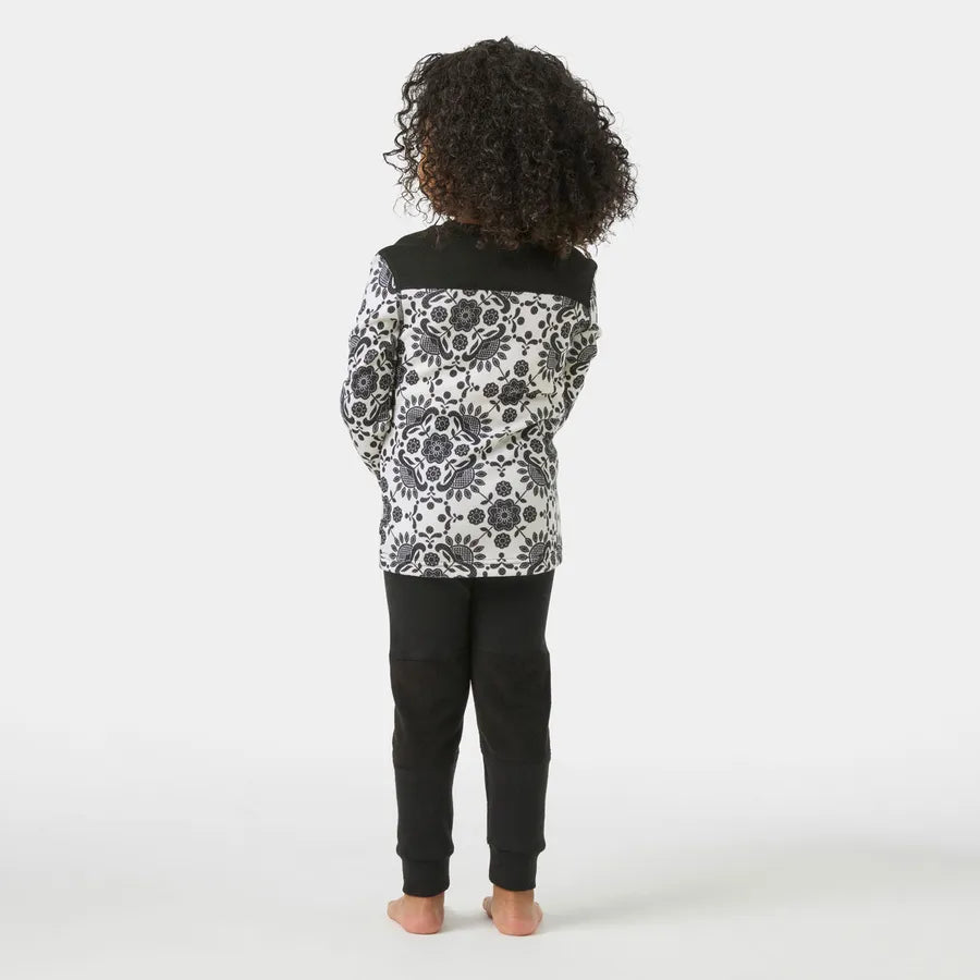 Helly Hansen Kids' Graphic LIFA® Merino Wool Base Layer Set Skiundertøj Børn - Black AOP