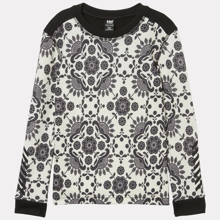 Helly Hansen Kids' Graphic LIFA® Merino Wool Base Layer Set Skiundertøj Børn - Black AOP