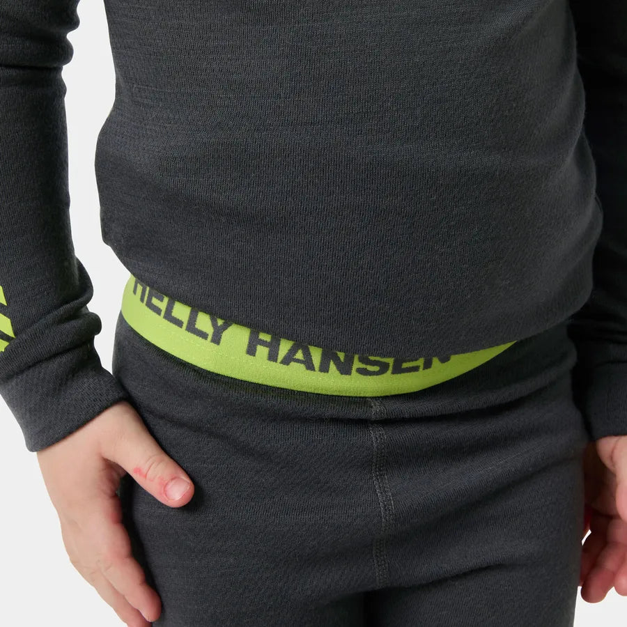 Helly Hansen Kids' LIFA® Merino Wool Base Layer Set Skiundertøj Børn - Thunder Grey