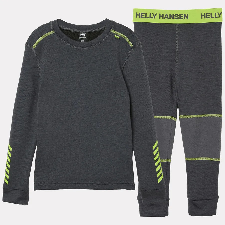 Helly Hansen Kids' LIFA® Merino Wool Base Layer Set Skiundertøj Børn - Thunder Grey