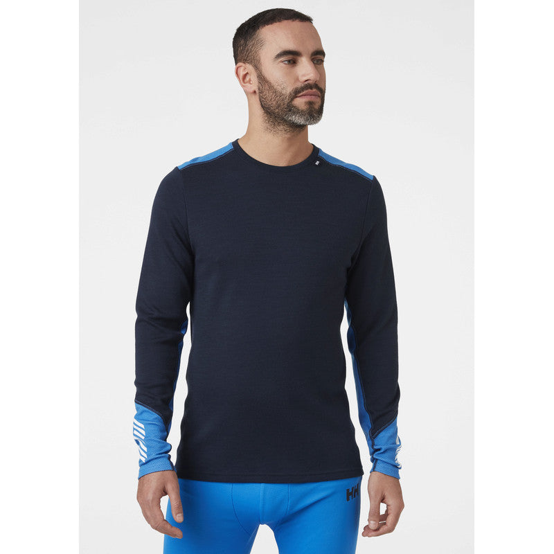 Helly Hansen Men's LIFA® Merino Midweight Crew Base Layer Skiundertrøje Herre - Navy - Navy