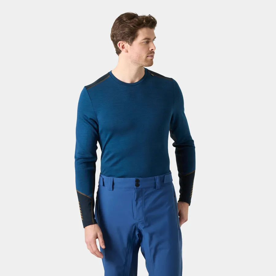 Helly Hansen Men's LIFA® Merino Midweight Crew Base Layer Skiundertrøje Herre - Dark Blue