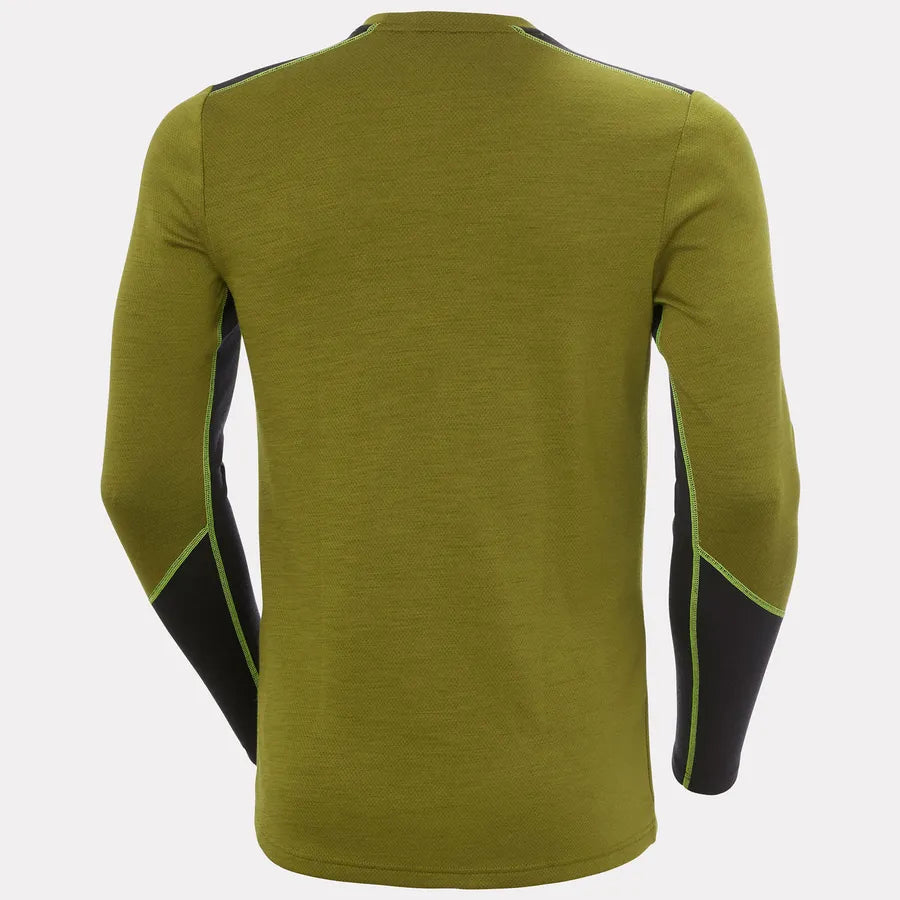Helly Hansen Men's LIFA® Merino Midweight Crew Base Layer Skiundertrøje Herre - Olive Green