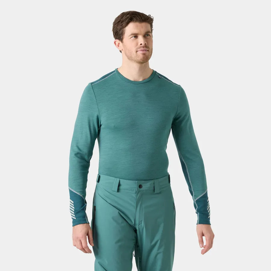 Helly Hansen Men's LIFA® Merino Midweight Crew Base Layer Skiundertrøje Herre - Opal Green
