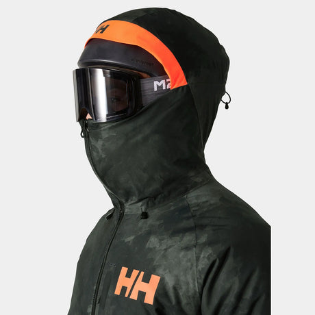 Helly Hansen Men's Powderface / Sogn Skisæt Herre - Black Marble / Neon Orange -