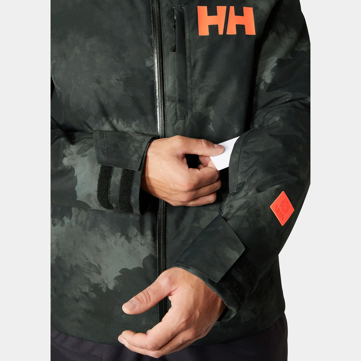 Helly Hansen Men's Powderface / Sogn Skisæt Herre - Black Marble / Neon Orange -
