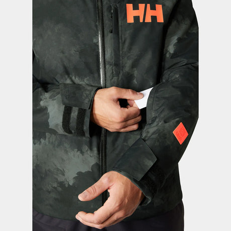 Helly Hansen Men's Powderface / Sogn Skisæt Herre - Black Marble / Neon Orange -