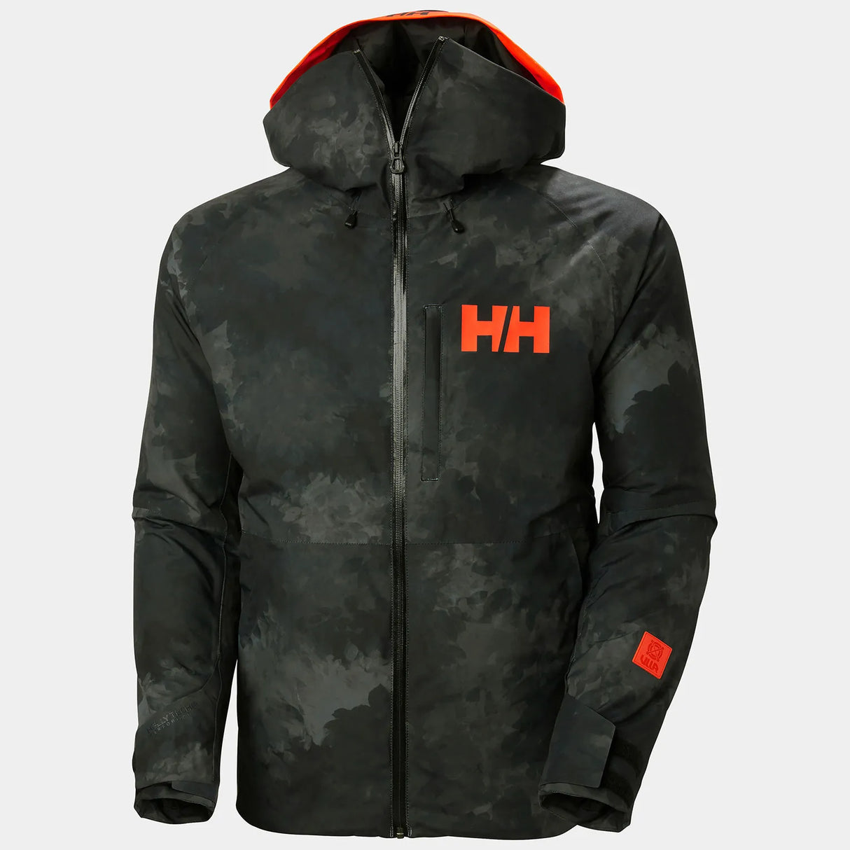 Helly Hansen Men's Powderface / Sogn Skisæt Herre - Black Marble / Neon Orange -