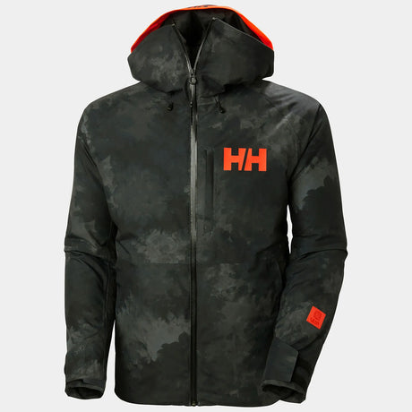 Helly Hansen Men's Powderface / Sogn Skisæt Herre - Black Marble / Neon Orange -