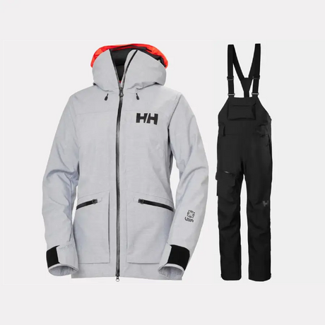 Helly Hansen Women’s Powderqueen Skisæt Dame - Grey Melange / Black - XL