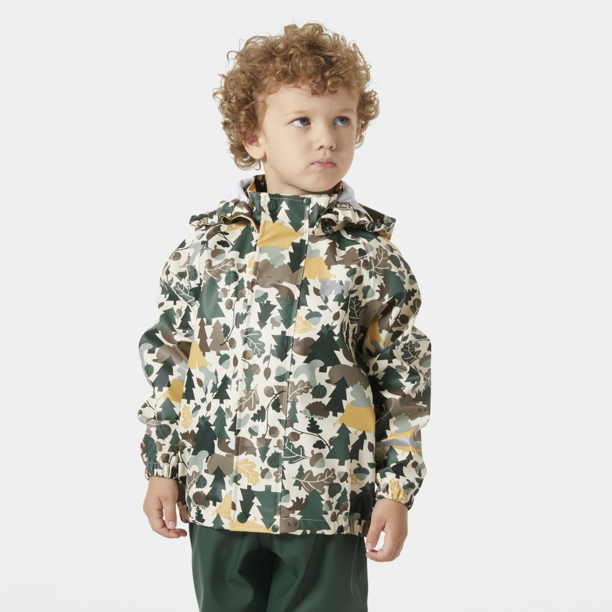 Helly Hansen Kids' Bergen PU AOP Regnsæt Børn - Jungle Green AOP -