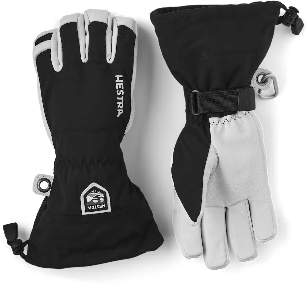 Hestra Army Leather Heli Ski 5-finger Skihandsker Dame / Herre - Black - Black