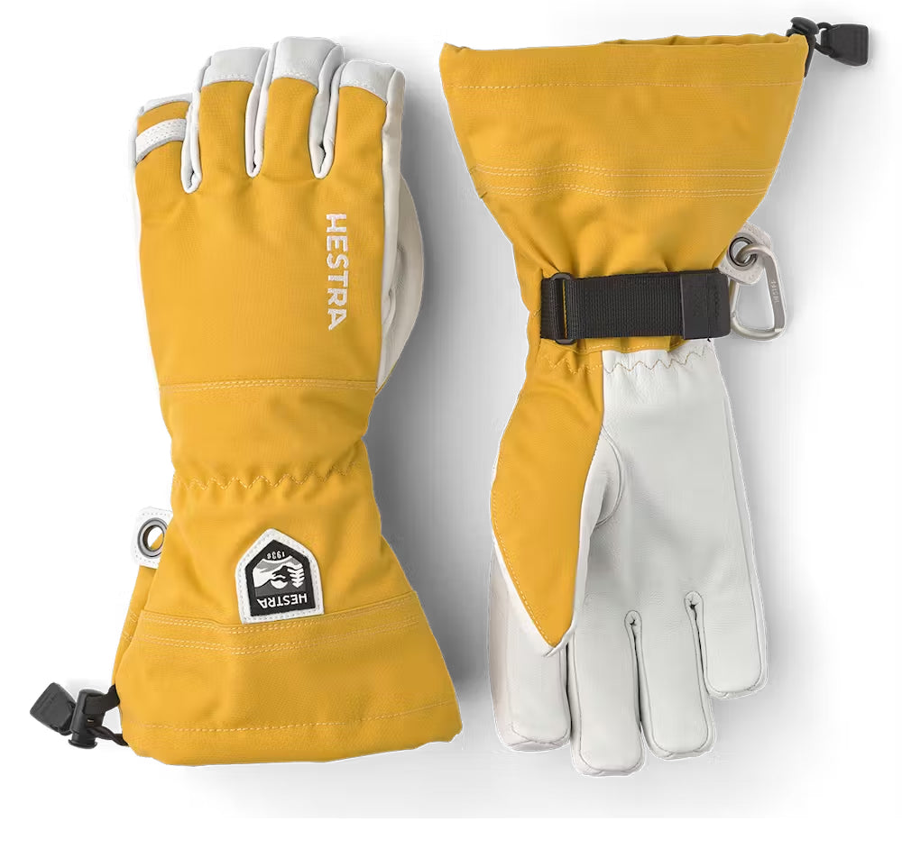 Hestra Army Leather Heli Ski 5-finger Skihandsker Dame / Herre - Mustard - Mustard