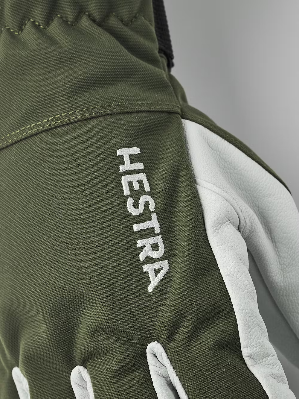 Hestra Army Leather Heli Ski 5-finger Skihandsker Dame / Herre - Olive -