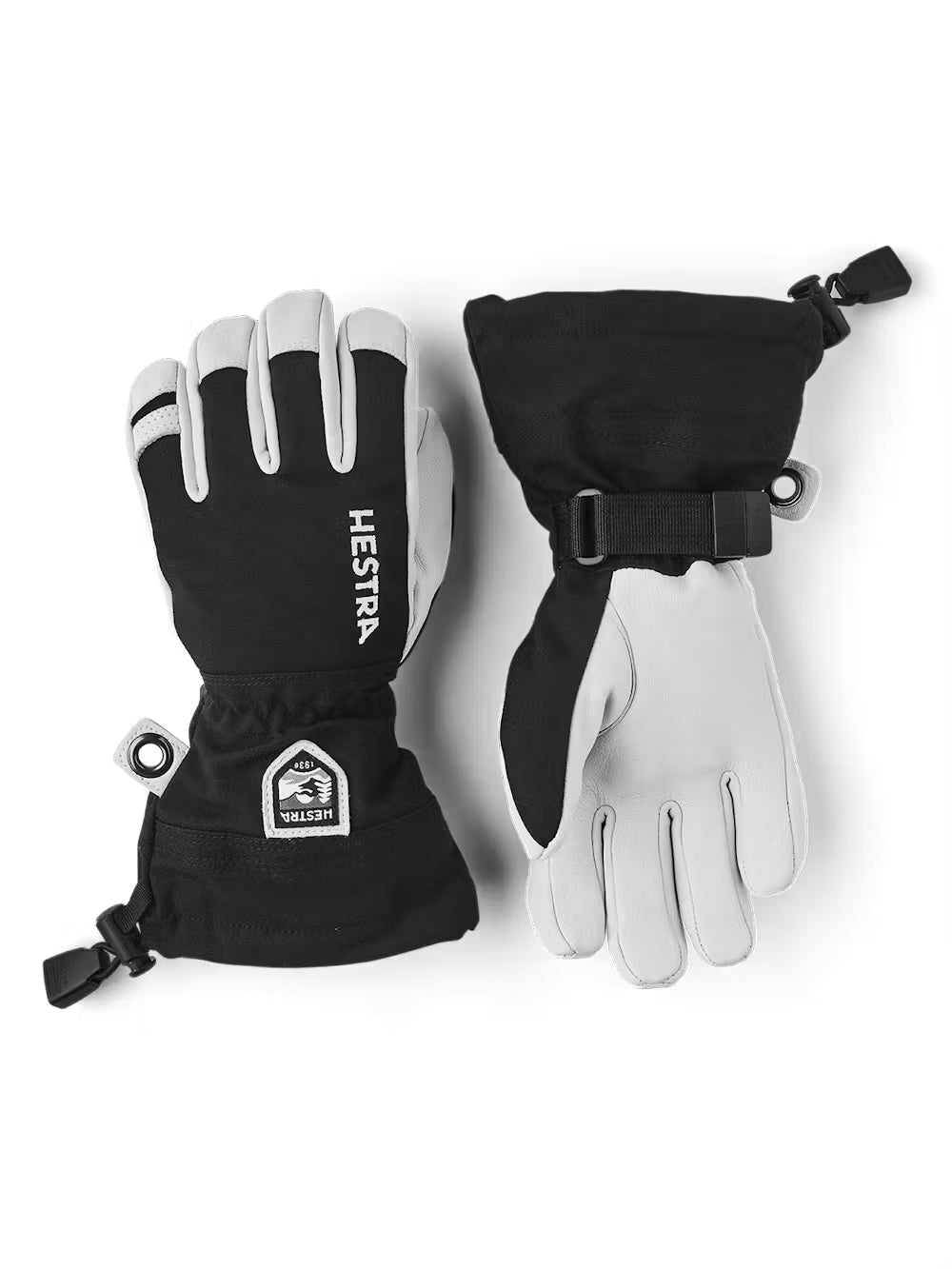 Hestra Army Leather Heli Ski Jr. 5-finger Skihandsker Børn - Black - Black