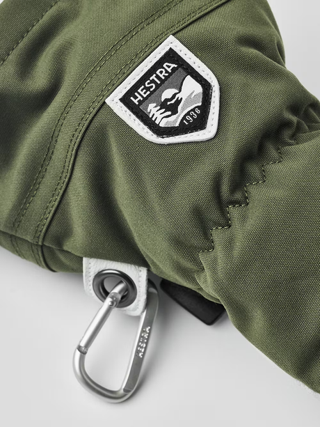 Hestra Army Leather Heli Ski 3-finger Skihandsker Dame / Herre - Olive -