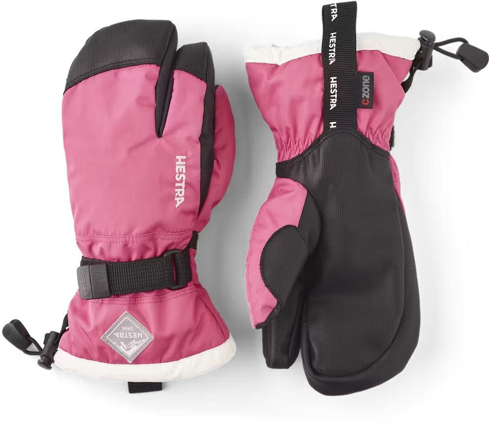 Hestra Gauntlet CZone Jr. 3-finger Skihandsker Børn - Fuchsia & ivory - Fuchsia & ivory
