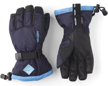 Hestra Gauntlet CZone Jr. 5-finger Skihandsker Børn - Dark navy & turquoise - Dark navy & turquoise