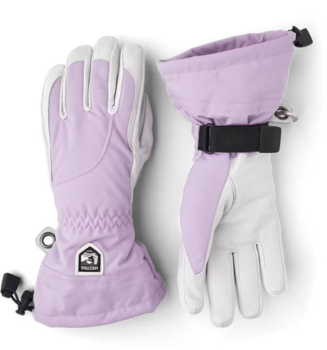 Hestra Heli Ski Female 5-finger Skihandsker Dame - Syringa & off-white - Syringa & off-white