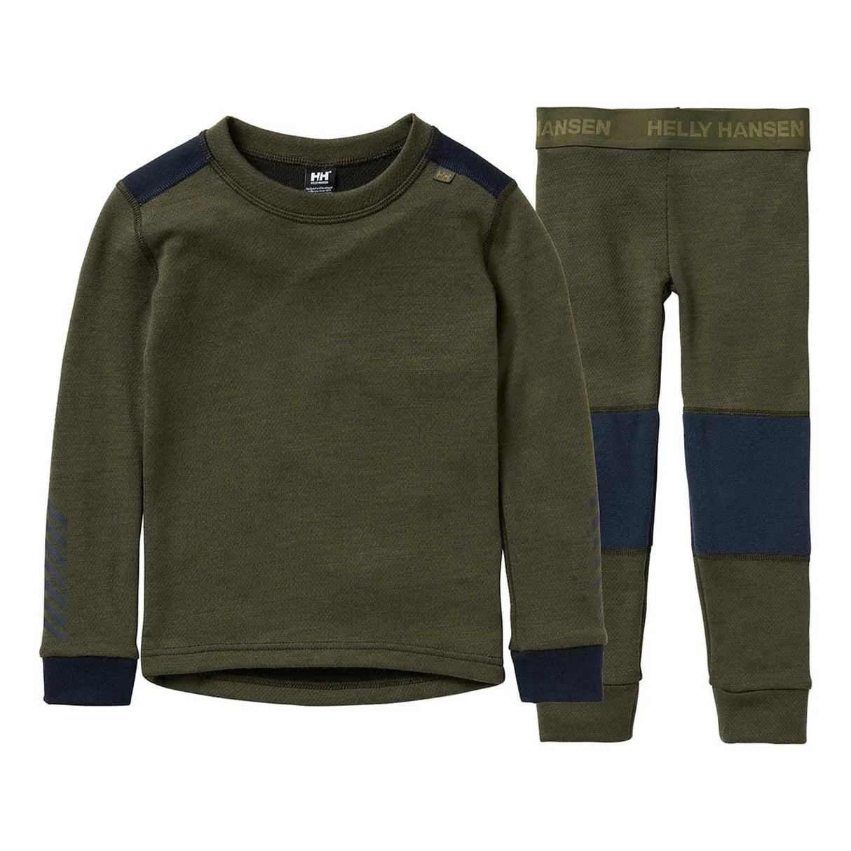 Helly Hansen Kids' LIFA® Merino Wool Base Layer Set Skiundertøj Børn - Utillity Green - Utility Green