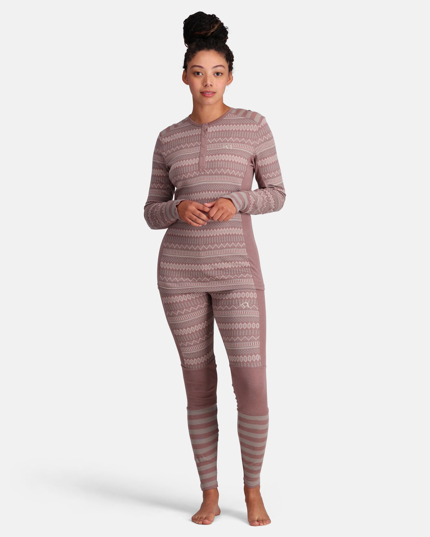 Kari Traa Åkle Long Sleeve Skiundertøj Sæt Dame - Taupe -