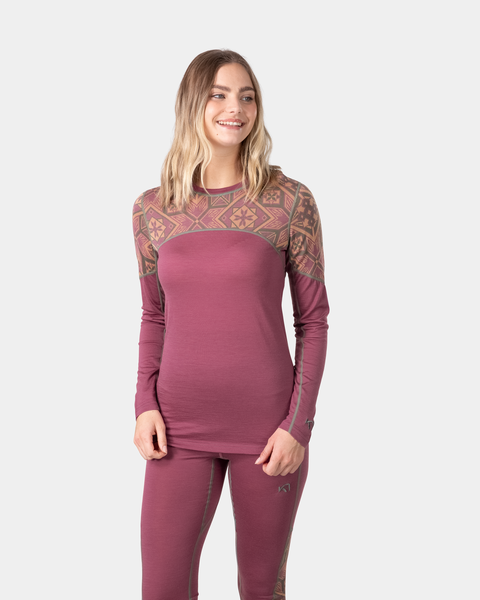 Kari Traa Eloise Long Sleeve Skiundertrøje Dame - Plum - Plum