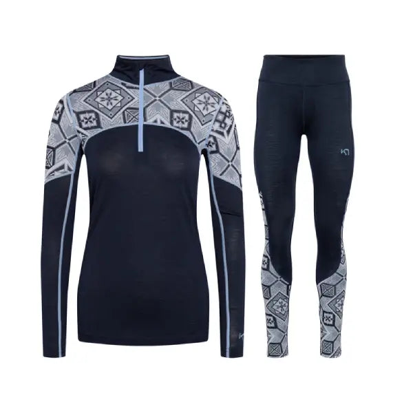 Kari Traa Eloise Half Zip Skiundertøj Sæt Dame - Royal - XL