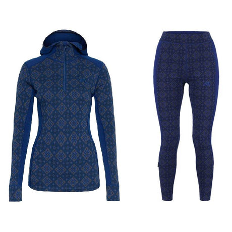 Kari Traa Rose Hoodie High Waist Skiundertøj Sæt Dame - Azure Blue - XL