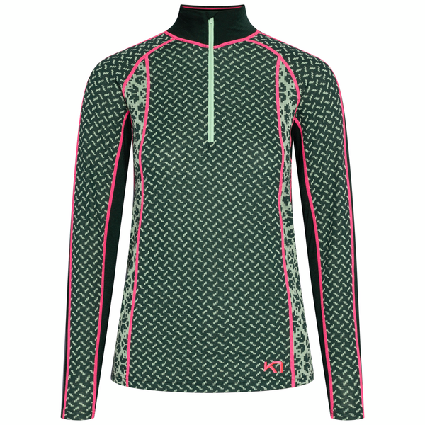Kari Traa Lekker Half Zip Skiundertrøje Dame - Pine Green - Pine Green