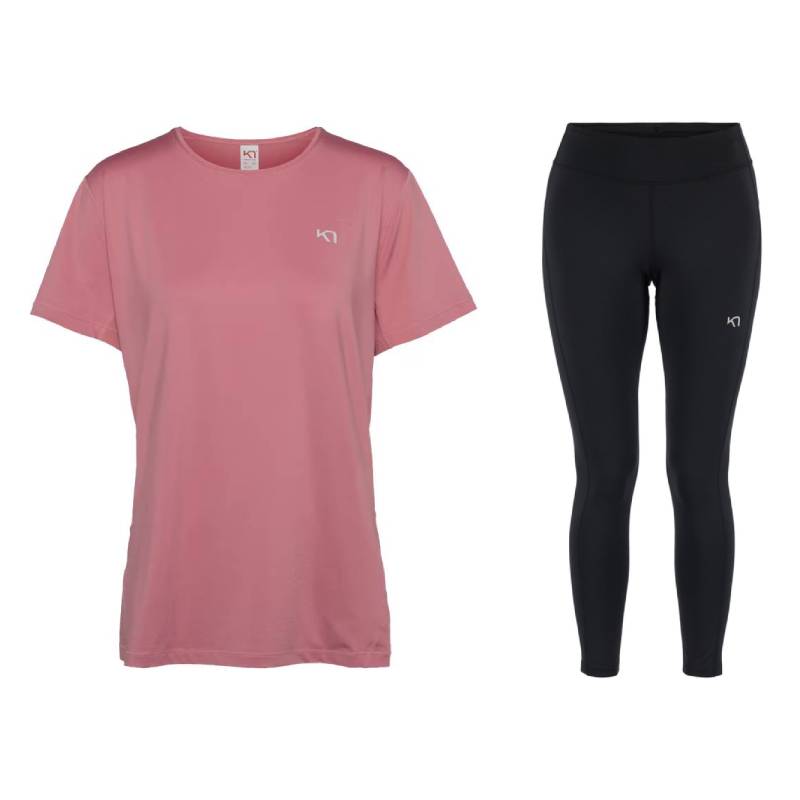 Kari Traa Nora 2.0 Plus Size Træningssæt Dame - Black - Lotus Pink