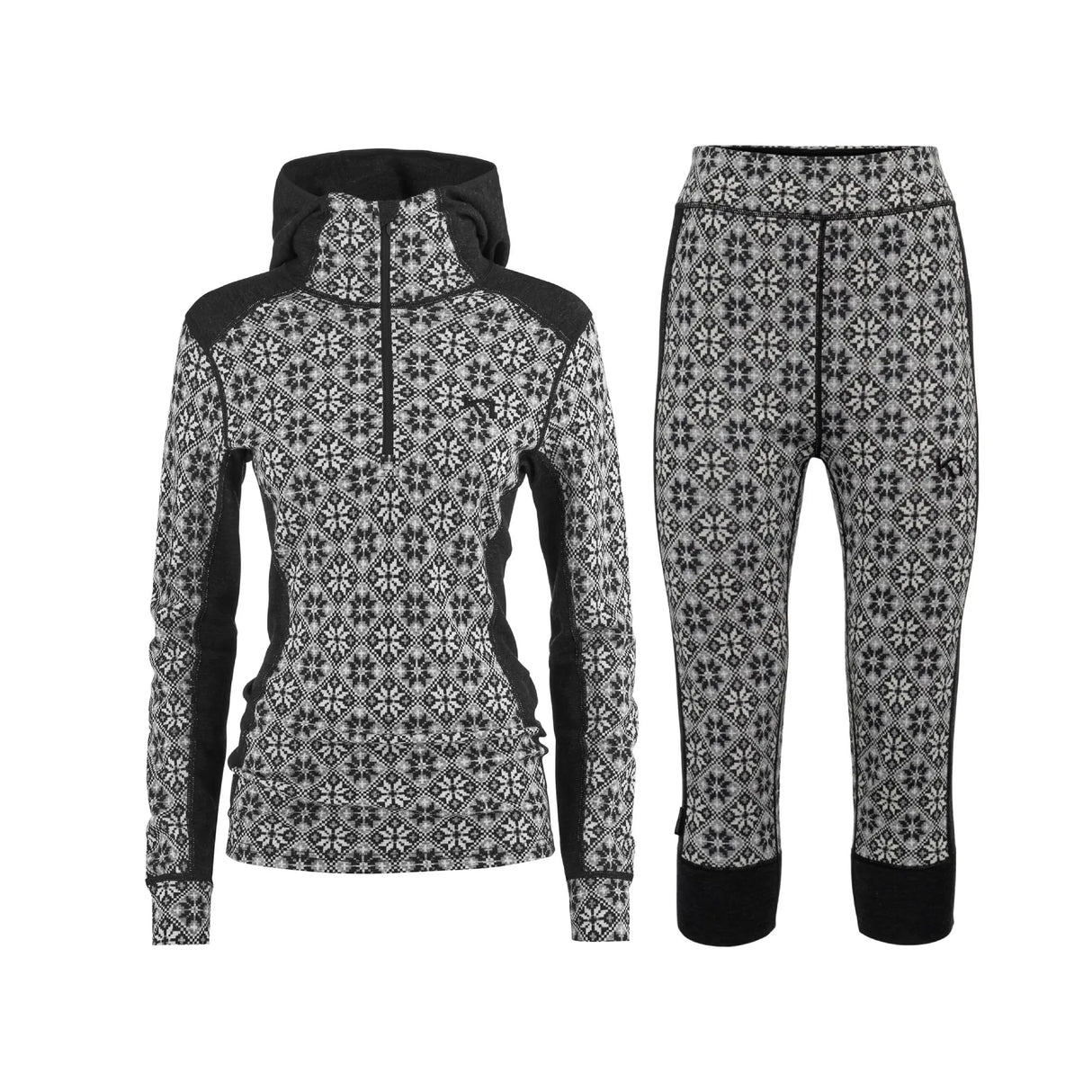 Kari Traa Rose Hoodie & Capri High Waist Skiundertøj Sæt Dame - Black