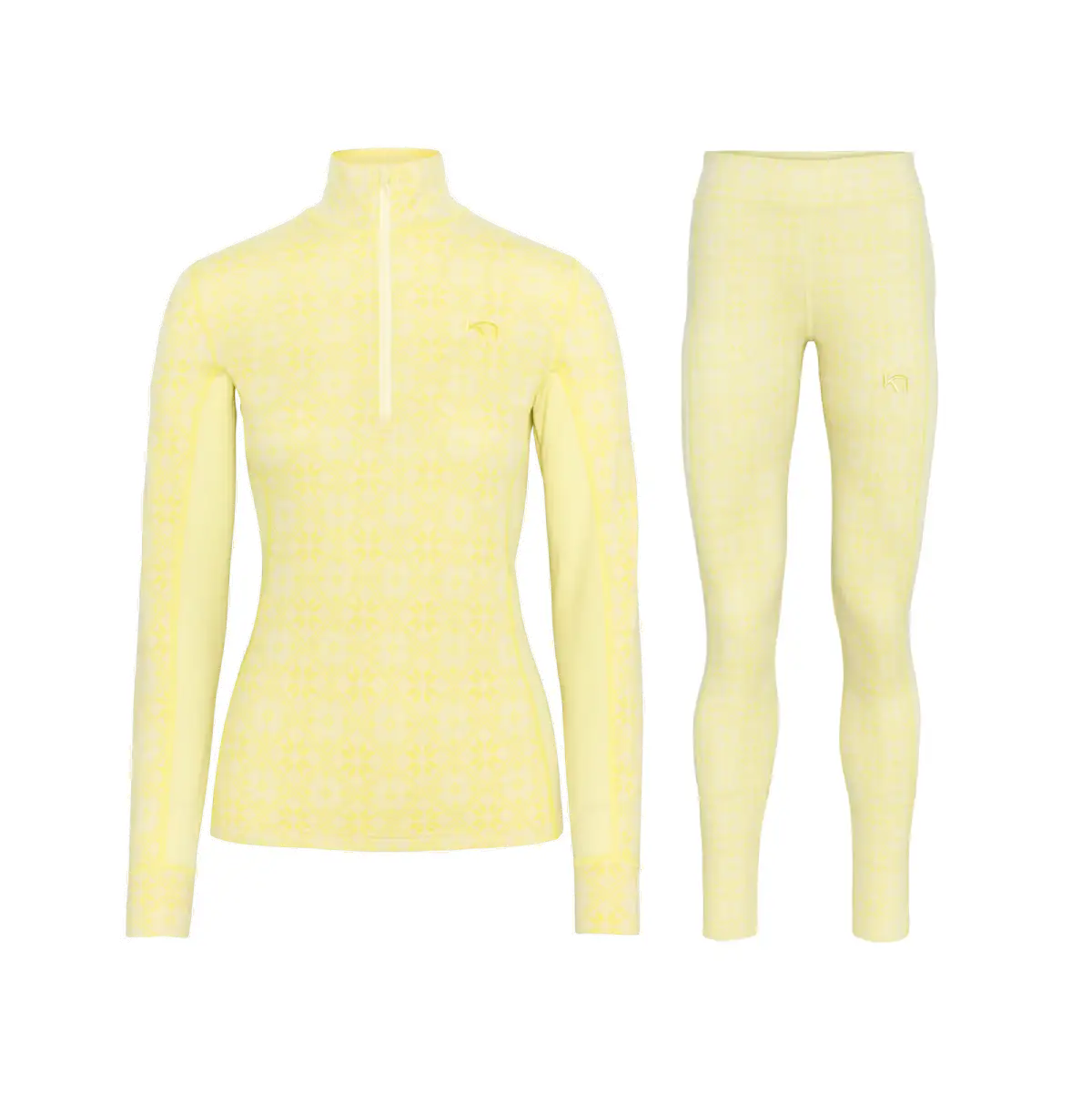 Kari Traa Rose Half Zip High Waist Skiundertøj Sæt Dame - Yellow
