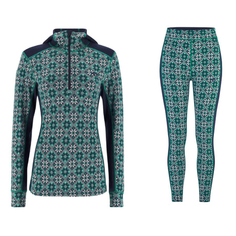 Kari Traa Rose Hoodie High Waist Skiundertøj Sæt Dame - Cress - XL