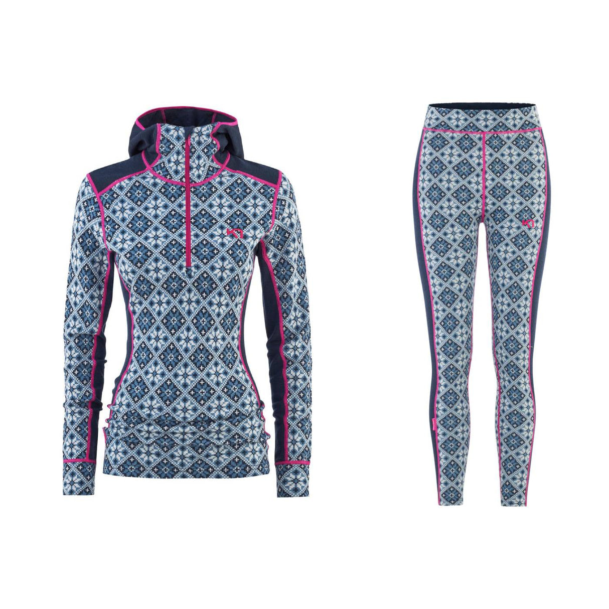 Kari Traa Rose Hoodie High Waist Skiundertøj Sæt Dame - Royal - XL