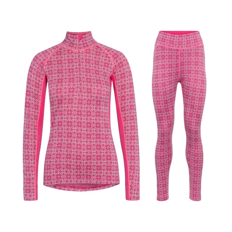 Kari Traa Rose Light Half Zip Skiundertøj Sæt Dame - Berry Pink - XL