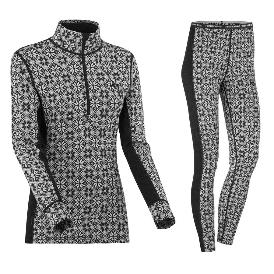 Kari Traa Rose Half Zip Skiundertøj Sæt Dame - Black - XXL