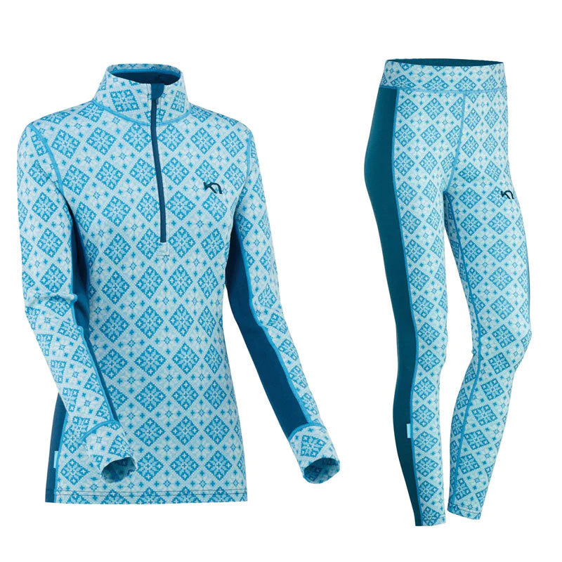 Kari Traa Rose Half Zip High Waist Skiundertøj Sæt Dame - Frost - XL