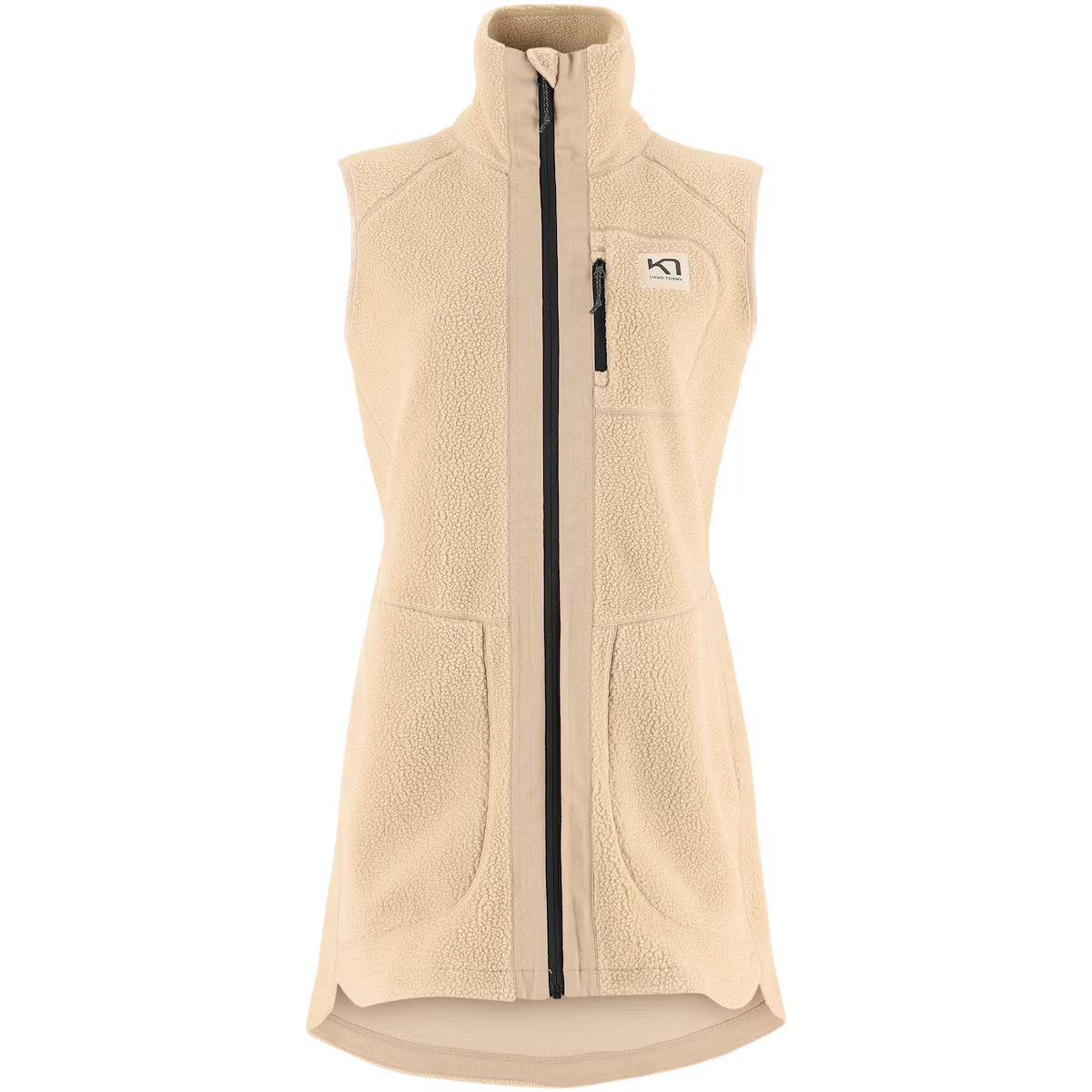 Kari Traa Sanne Pile Vest Long - Oat Beige