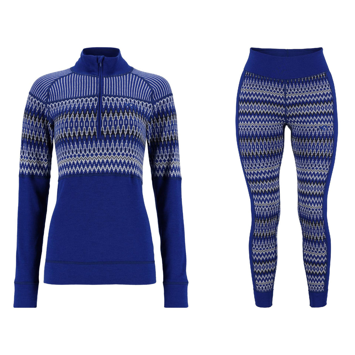 Kari Traa Silja Half Zip Baselayer Skiundertøj Sæt Dame - Azure Blue - XL