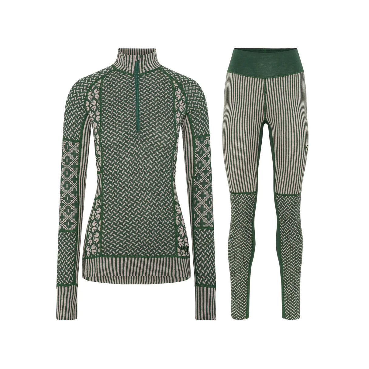 Kari Traa Smekker Half Zip Skiundertøj Sæt Dame - Thyme Green - XL