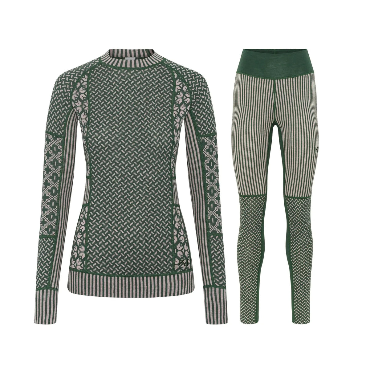 Kari Traa Smekker Long Sleeve Skiundertøj Sæt Dame - Thyme Green - XL