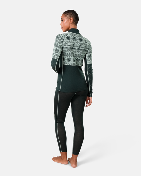 Kari Traa Vilma Half Zip Skiundertrøje Dame - Pine Green -