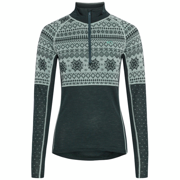 Kari Traa Vilma Half Zip Skiundertrøje Dame - Pine Green -