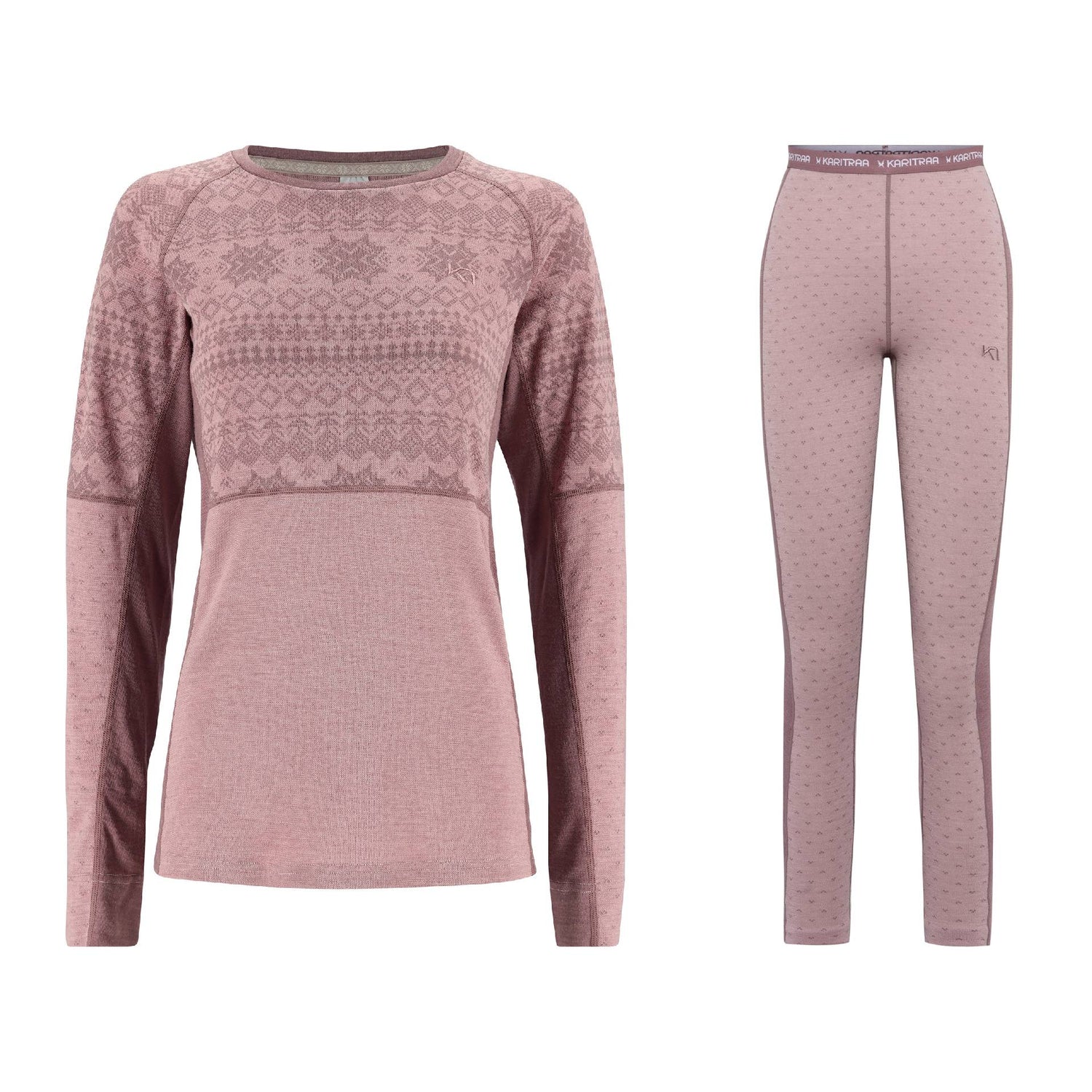Kari Traa Vilma Long Sleeve Skiundertøj Sæt Dame - Prim Pink - XL