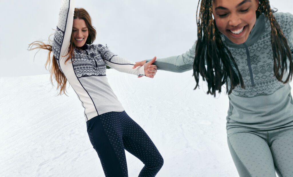 Kari Traa Vilma Half Zip High Waist Skiundertøj Sæt Dame - Natural White / Royal -