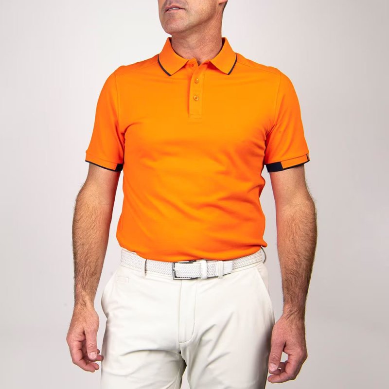Kjus Men's Stan Polo S/S Polo T-shirt Herre - Orange - Orange