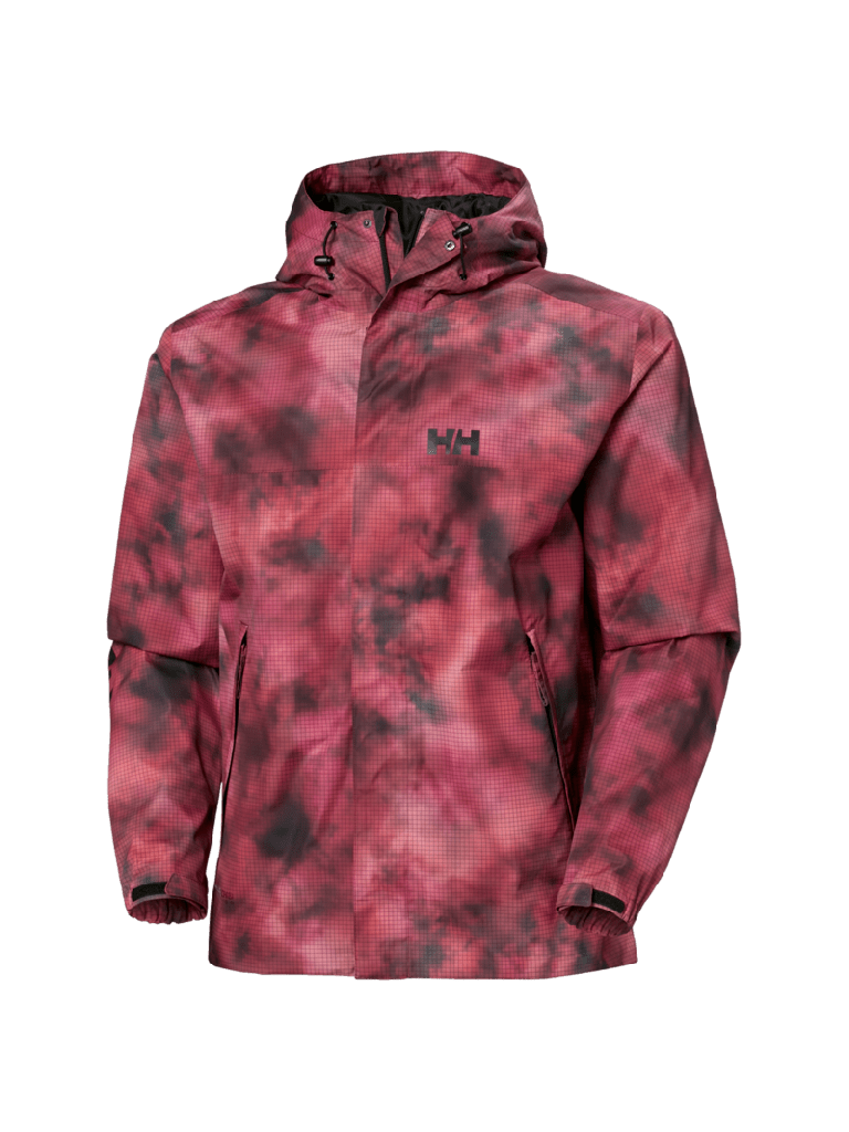 Helly Hansen Men's Ervik Jacket Jakke Herre - Dark Magenta Yu Spray Aop - Dark Magenta Yu Spray Aop L